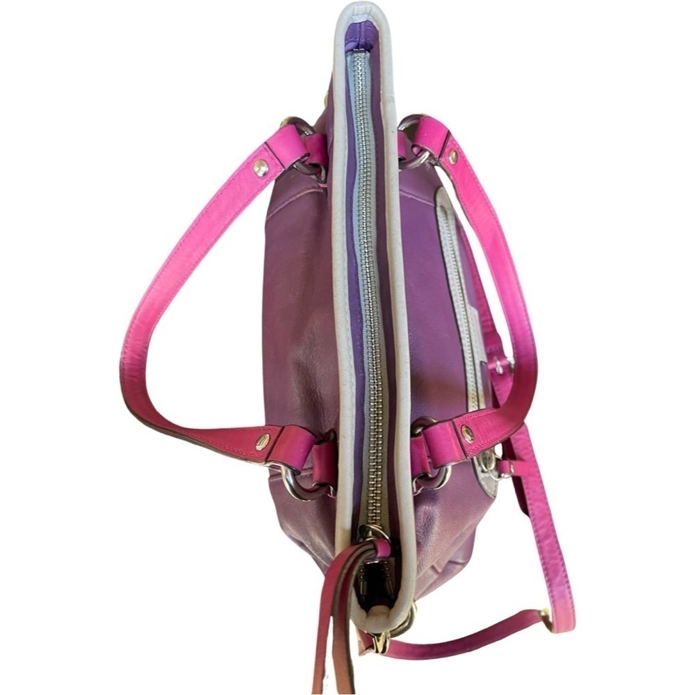Coach Daisy Spectator Leather Mia (F23911) Silver/Purple/Pink Handbag - Picture 4 of 9